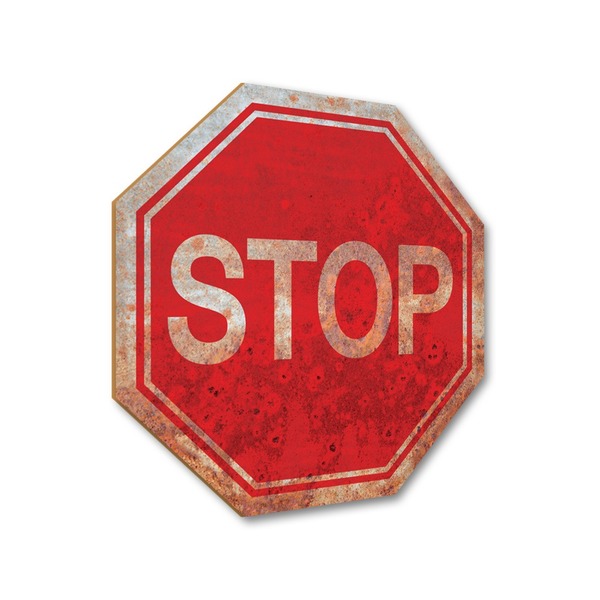 Placa Decorativos Mdf 35x35 Stop Pare