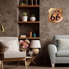 Placa Decorativos Mdf 38x36 Route 66 Rota 66 Cores - Amarelo
