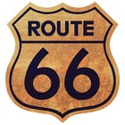 Placa Decorativos Mdf 38x36 Route 66 Rota 66 Cores - Amarelo