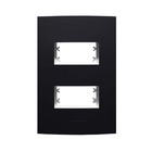 Placa e Suporte 4X2 2 Módulos Distanciado Preto Inovapro Class