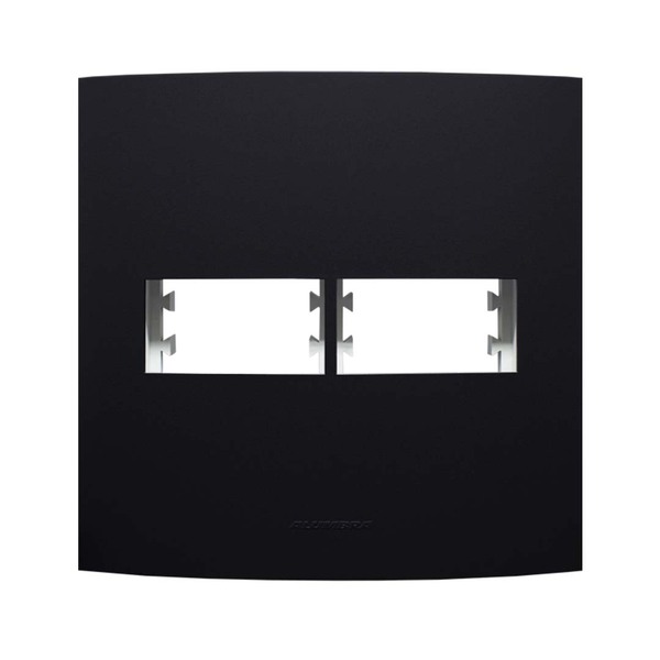 Placa e Suporte 4X4 2 Módulos Distanciado Preto Inovapro Class