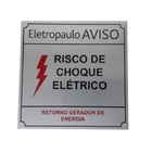 Placa Eletropaulo Aviso Risco De Choque Elétrico 15x15 Alumín