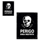 Placa Em Poliestireno 18x23cm - Perigo Area Restrita