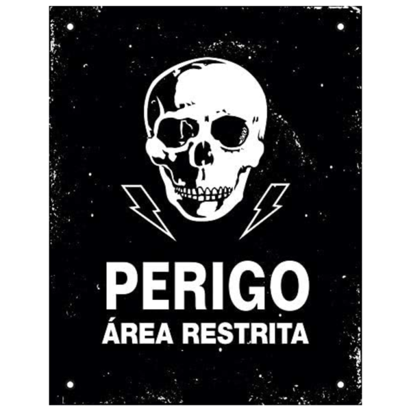 Placa Em Poliestireno 18x23cm - Perigo Area Restrita