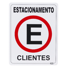 Placa "Estacionamento Clientes" Plástico 23x18cm