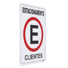 Placa "Estacionamento Clientes" Plástico 23x18cm