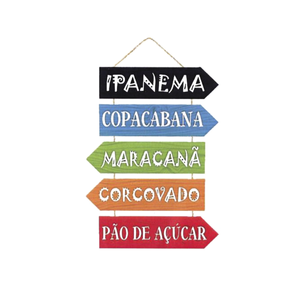 Placa Formato Setas Dizeres E Corda Mdf