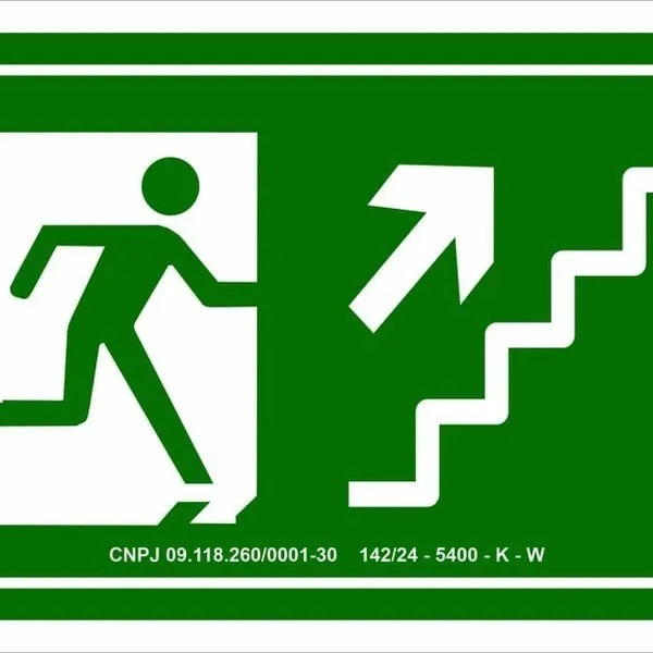 Placa Fotoluminescente S11 Rota De Fuga Escada Sobe Direita T