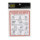 Placa "Higiene das Mãos" Plástico 23x18cm