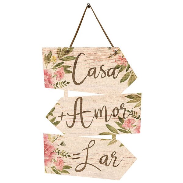 Placa Indicativa Decoração Sala Lar Flores Folhas