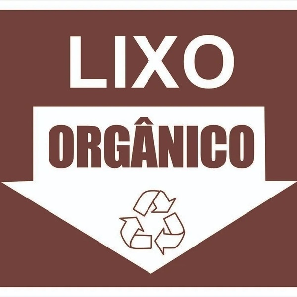 Placa Indicativa Lixo Orgânico Material Reciclável Tamanho 15