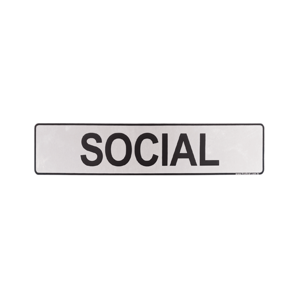 Placa Informativa Social 25x5Cm Adesiva Resistente Acrílico
