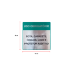 Placa Informativa Uso Obrigatório EPI 15Cm Aluminio Adesiva