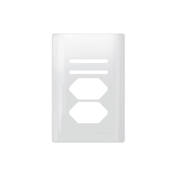 Placa Interruptor 4x2 2 Tomadas Novara