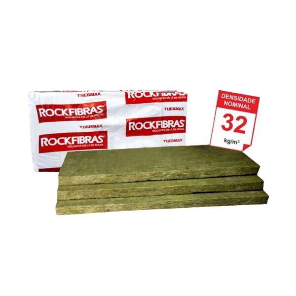 Placa Lã De Rocha Padrão 1200 X 600 X 100 Mm - 32kg/m3 - 3 Un