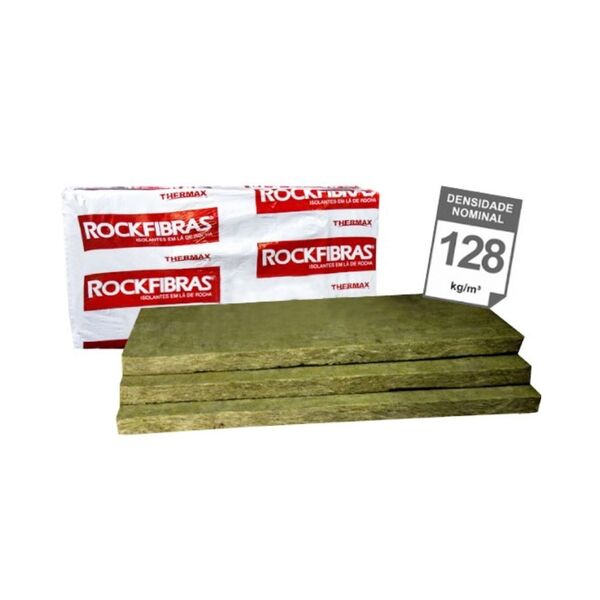 Placa Lã De Rocha Padrão 1200 X 600 X 51 Mm - 128kg/m3 - 4 Un