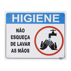 Placa "Lave as Mãos" Plástico 23x18cm