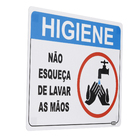 Placa "Lave as Mãos" Plástico 23x18cm