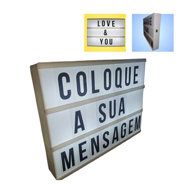 Placa Luminaria De Mesa Led 60 Letras