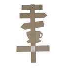 Placa Madeira Café, Minha Dose Diária De Alegria - 55x31cm