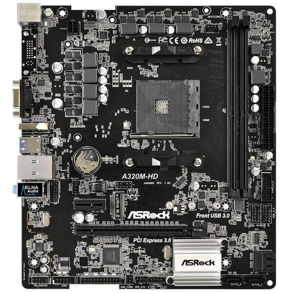 Placa-mãe Asrock A320m-hd, Amd Am4, Matx, Ddr4 | Leroy Merlin