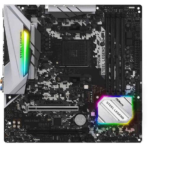 Placa Mae Asrock B450m Steel Legend Am4 / Usb 3.1/ Type-com