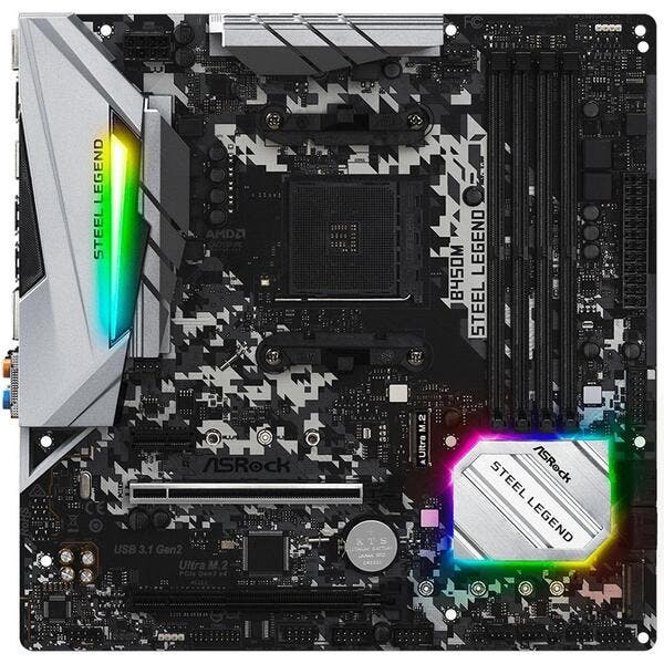 Placa Mae Asrock B450m Steel Legend Am4 / Usb 3.1/ Type-com