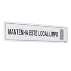 Placa "Mantenha Limpo" Plástico 5x25cm