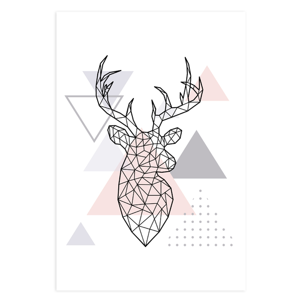 Placa MDF Decoração Minimalista Cabeça de Alce 20x30cm