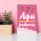 Placa MDF Infantil Frase Menina Pequena Poderosa