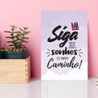 Placa MDF Infantil Frase Menina Siga Seus Sonhos 30x40cm