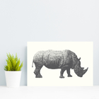 Placa MDF Safari Geométrico Rinoceronte 20x30cm