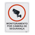 Placa "Monit. Por Câmera De Segurança" Plástico 23x18cm