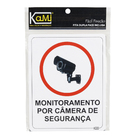 Placa "Monit. Por Câmera De Segurança" Plástico 23x18cm