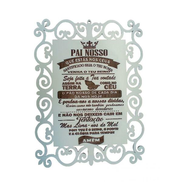 Placa Pai Nosso Evangelico Cor Branco