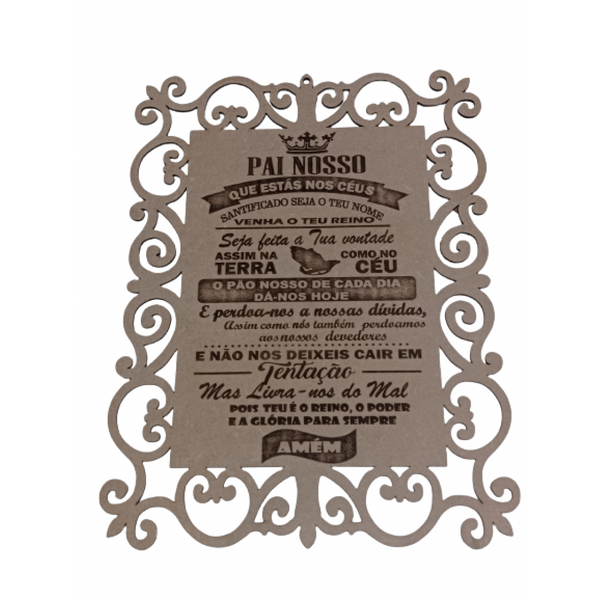 Placa Pai Nosso Evangelico Cor Natural