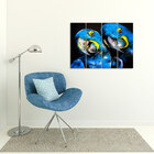 Placa Painel Decorativa em MDF Foto Arara-azul Kit 4 Placas