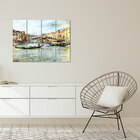 Placa Painel Decorativa em MDF Foto Barco Cidade Kit 4 Placas