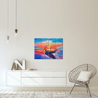 Placa Painel Decorativa em MDF Foto Barco Pôr do sol Kit 4 Pl