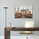 Placa Painel Decorativa em MDF Foto Brooklyn Kit 4 Placas