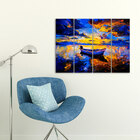 Placa Painel Decorativa em MDF Foto Céu e Barco Kit 4 Placas