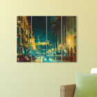 Placa Painel Decorativa em MDF Foto Cidade Noite Abstrato Kit