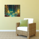 Placa Painel Decorativa em MDF Foto Cidade Noite Abstrato Kit