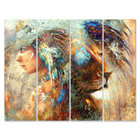 Placa Painel Decorativa em MDF Foto Índia e Leão Kit 4 Placas