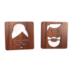 Placa Par Banheiro Vovó Vovô Aviso De Revestimento De Madeira