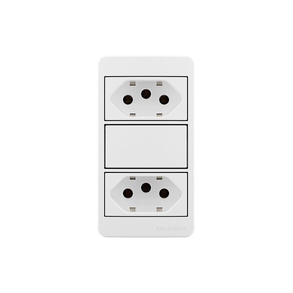 Placa Para Condulete Caixa 3/4' Com Tomada Dupla 2p+t 20a Mar