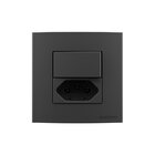 Placa Para Móveis 80x80 Com Interruptor Simples 10a E Tomada