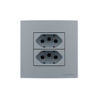 Placa Para Móveis 80x80 Com Tomada Dupla Margirius Sleek Colo