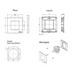 Placa Para Móveis 80x80 Com Tomada Usb-c 2a 10w E Tomada 2p+t