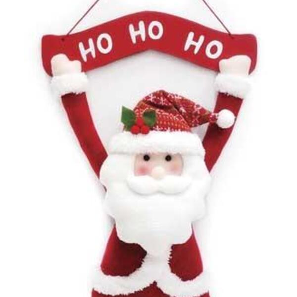 Placa Para Pendurar Ho Ho Ho Papai Noel 42x33cm Decoração De